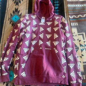 Adidas Burgundy Logo Hoodie